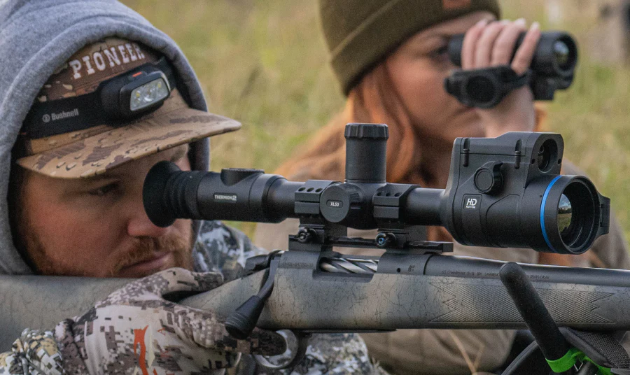 man woman hunting thermal scope